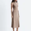 Sleeveless Turtleneck Midi Dress