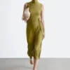 Sleeveless Turtleneck Midi Dress