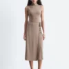 Sleeveless Turtleneck Midi Dress