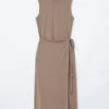 Sleeveless Turtleneck Midi Dress