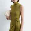 Sleeveless Turtleneck Midi Dress