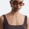 Slim Oval-Frame Sunglasses