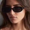 Slim Oval-Frame Sunglasses