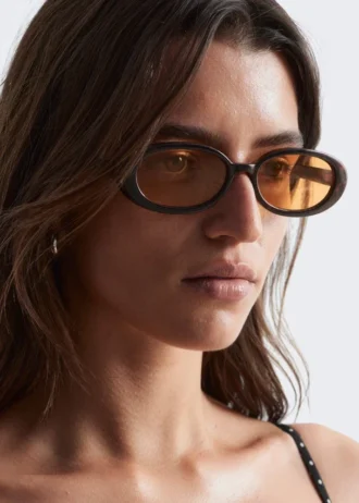 Slim Oval-Frame Sunglasses