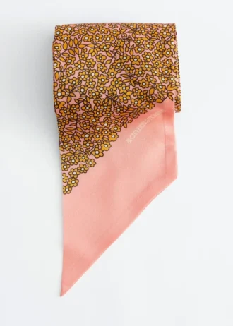 Slim Silk Print Scarf