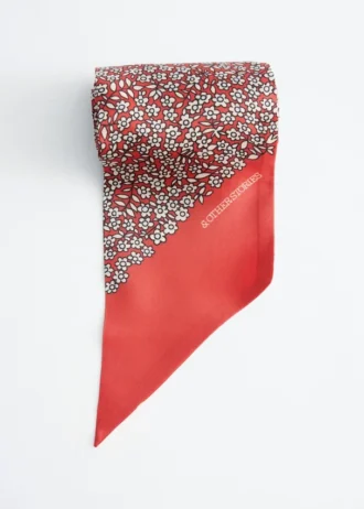 Slim Silk Print Scarf