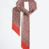 Slim Silk Print Scarf