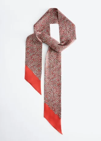 Slim Silk Print Scarf
