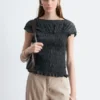 Smocked Boatneck Top