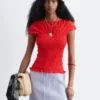 Smocked Boatneck Top