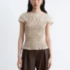 Smocked Boatneck Top