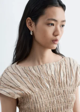 Smocked Boatneck Top