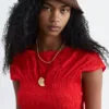Smocked Boatneck Top