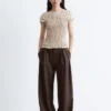 Smocked Boatneck Top