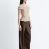 Smocked Boatneck Top