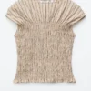 Smocked Boatneck Top