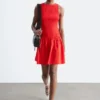 Smocked Cotton Poplin Mini Dress