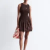 Smocked Cotton Poplin Mini Dress