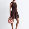 Smocked Cotton Poplin Mini Dress