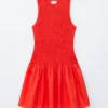 Smocked Cotton Poplin Mini Dress