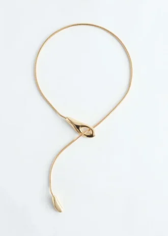 Snake-Chain Lariat Necklace
