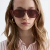 Square-Frame Aviator Sunglasses
