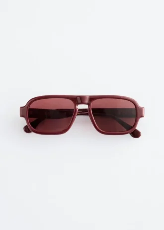 Square-Frame Aviator Sunglasses