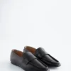 Square-Toe Leather Loafers