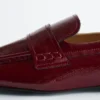 Square-Toe Leather Loafers