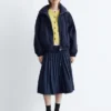 Stand-Collar Drawstring Jacket