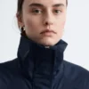 Stand-Collar Drawstring Jacket