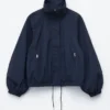 Stand-Collar Drawstring Jacket