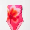 Straight-Neck Strappy Swimsuit