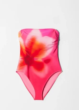 Straight-Neck Strappy Swimsuit