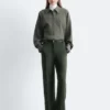 Straight Press-Crease Trousers