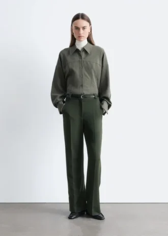 Straight Press-Crease Trousers