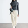 Straight Press-Crease Trousers