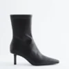 Stretch-Leather Ankle Boots