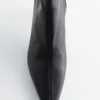 Stretch-Leather Ankle Boots