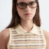 Striped Cotton Mini Polo Dress