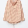 Striped Cowl-Neck Blouse