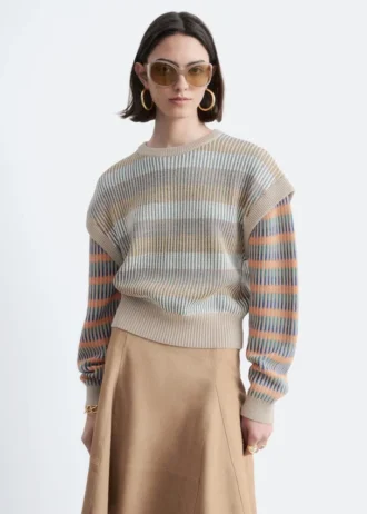 Striped Panel Knit Jumper