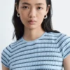 Striped Rib-Knit T-shirt