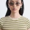 Striped Rib-Knit T-shirt