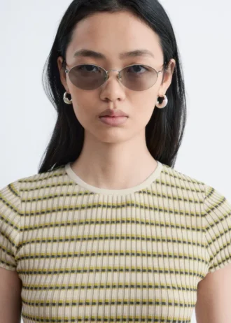 striped rib knit t shirt 2 1 330x462 - Striped Rib-Knit T-shirt