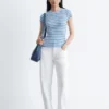 Striped Rib-Knit T-shirt
