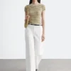 Striped Rib-Knit T-shirt
