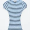 Striped Rib-Knit T-shirt