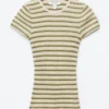 Striped Rib-Knit T-shirt