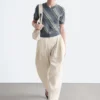 Striped V-Neck Wool T-Shirt